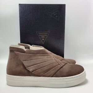 Valentina Rangoni Womens Serafina High Top Sneakers Shoes Taupe Size 8M New